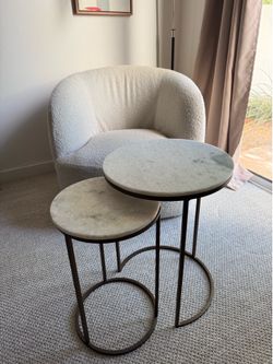 Modern Marble Top Nesting Tables – Set of 2
