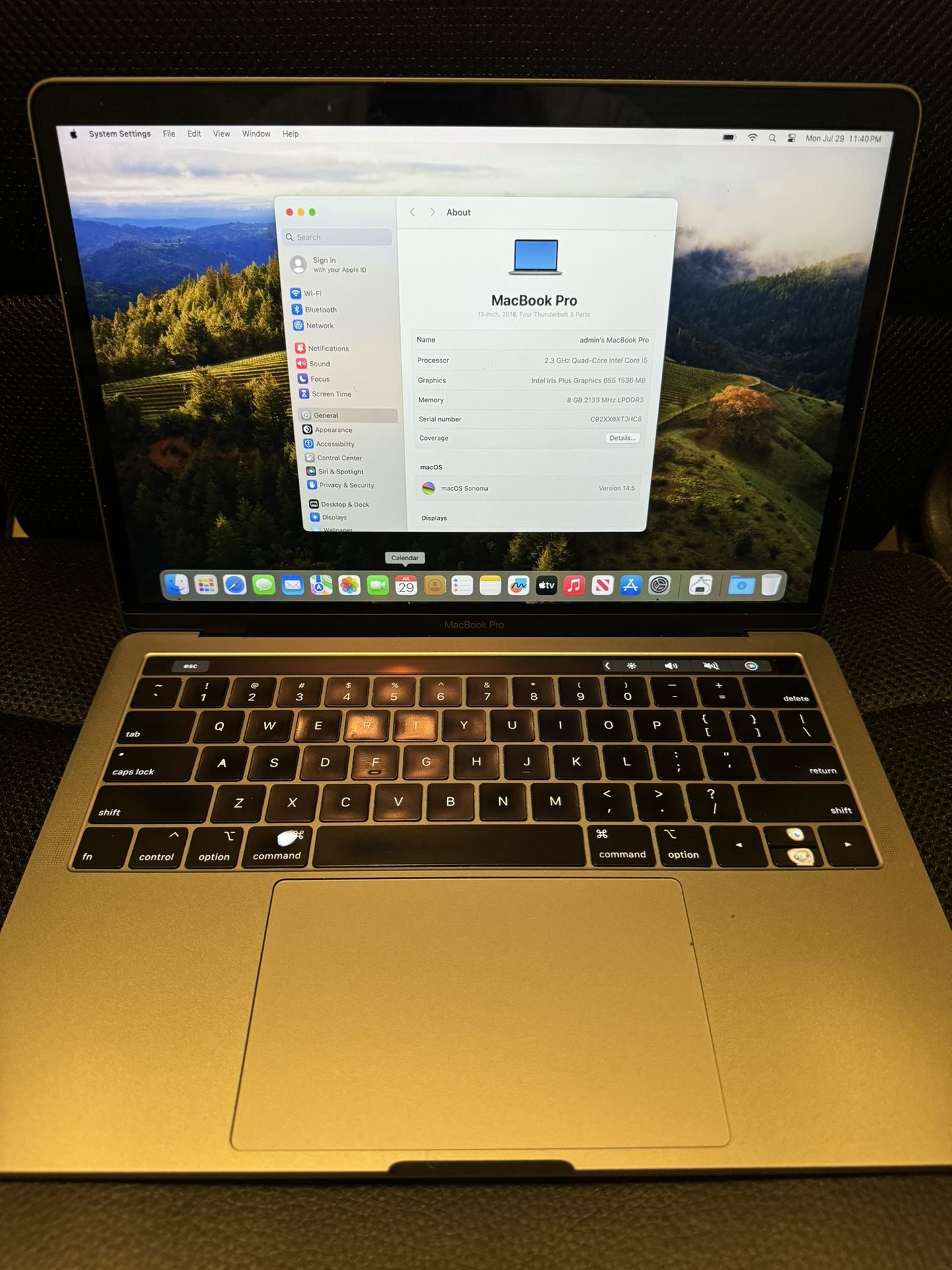 MacBook Pro 2018 (13-inch) w/ Touch Bar”