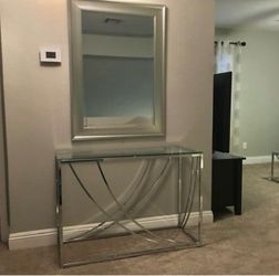 Silver Console Table - Mesa de Consola Plateada