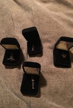 4 Silver Disney charms - Pinocchio, Ursula, Flounder, Timon