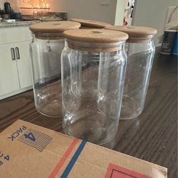 Glass jars and straws