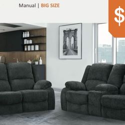 2 Pc Recliner Sofa Set 