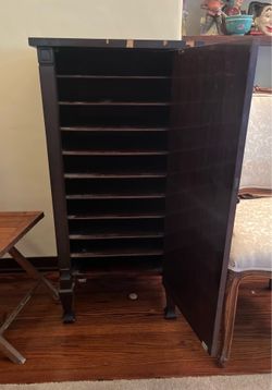 Vintage Wooden Cabinet 10 Shelves