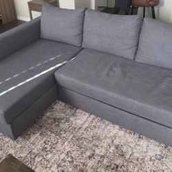 IKEA FRIHETEN  Couch Sleeper Sectional with Storage - Dark Gray