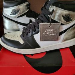 Jordan 1 High silver & Black size 10.5