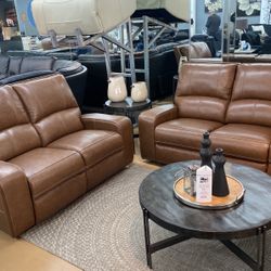 Top Grain Leather, Power Recliner And Power Headrest 