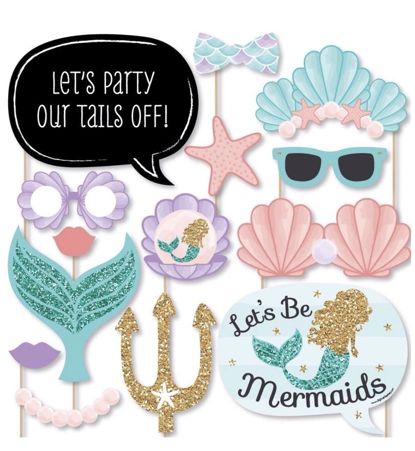 Mermaid photo booth props