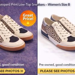 Dolce Vita Leopard Print Low-Top Sneakers – Women’s Size 8 