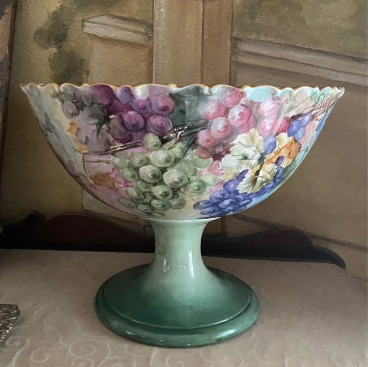 1902 Limoges Pedestal Bowl