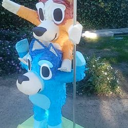 Custom Bluey and Bingo Piggy Back Ride Piñata Bluey & Bingo Pinata