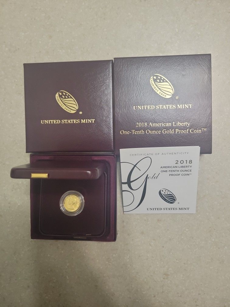 2018 American Liberty 1/10 Oz Proof 999.9 Gold Coin