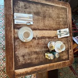 Gorgeous Antique Table – Rich Patina & Ornate Pedestal Base