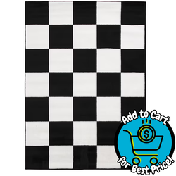 Mainstays 5 ft x 7 ft Black and White Checkered Indoor Area Rug #7
