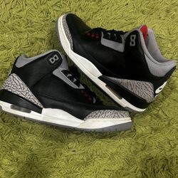 CLEAN Jordan 3 Retro Black Cement Size 8 (2024) NO BOX