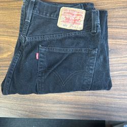 Levi Black 501 Button Fly Jeans