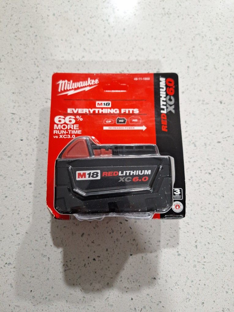MILWAUKEE M18 RED LITHIUM XC6.0 BATTERY