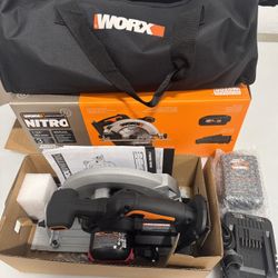 Worx Nitro WX520L 20V Power Share 4.0Ah 7.25" Cordless Circular Saw with Brushless Motor