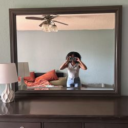 Large 10 Drawer Dresser With Vanity Mirror - Great Condition
