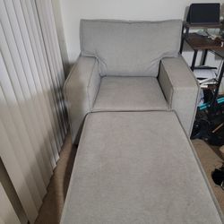 Arm Chair and Storage Ottoman