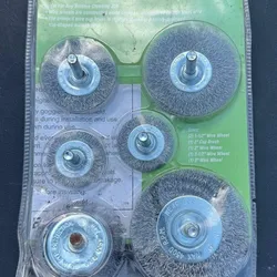 Warrior 6 Pc Wire Wheel & Cup Brush Set 1/4" Shank Drill Attachments NEW
