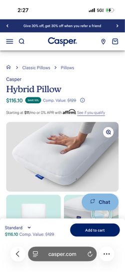 Casper queen pillow hybrid