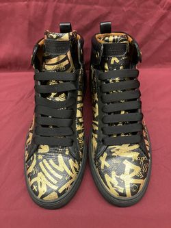 Bally Hedo Graffiti High End Designer High-Top Lace Up Sneakers Shoes 44 11