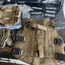 New Medium, Dog Harness With Patches More