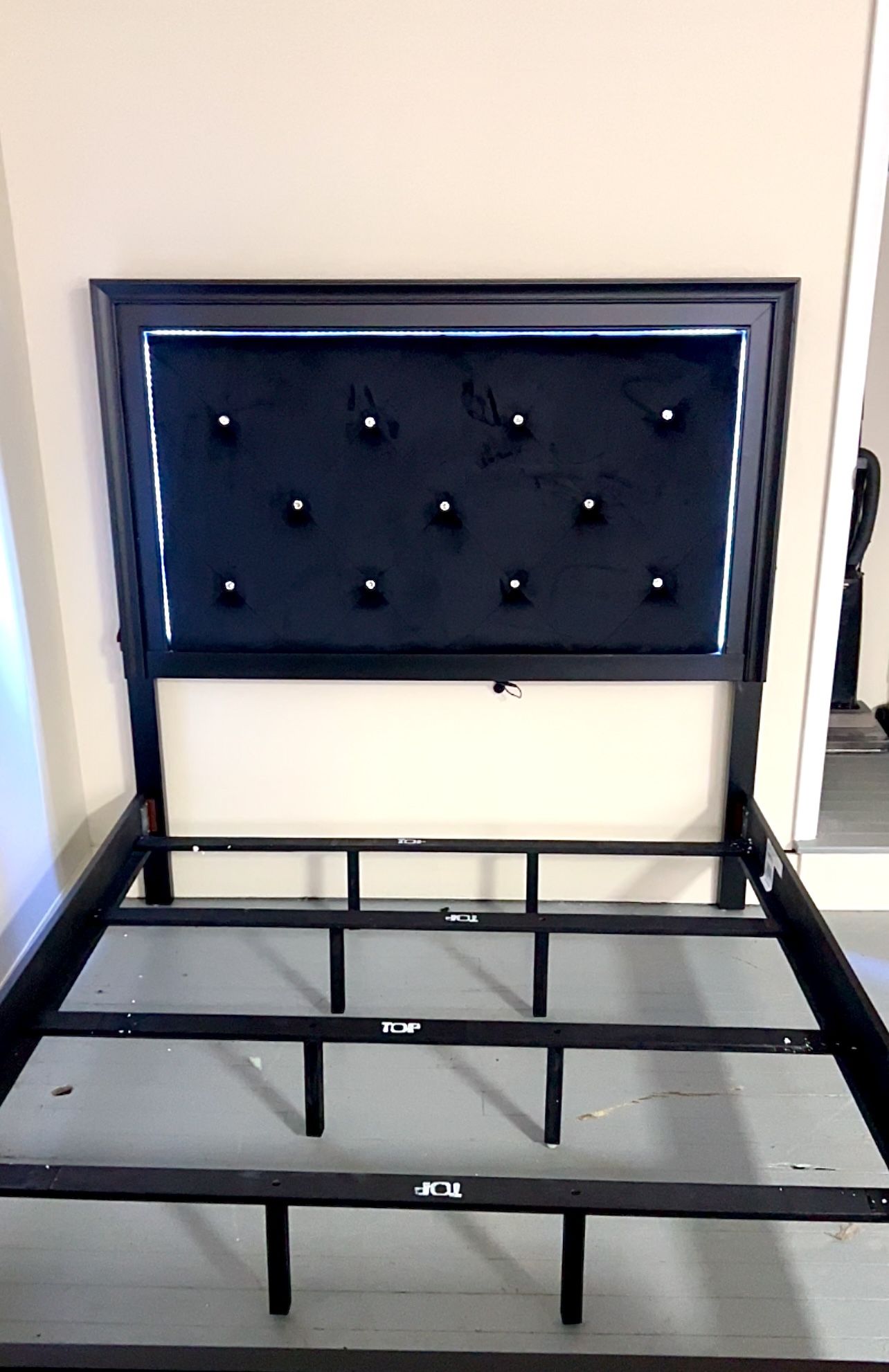 Black Queen Bed W/ LED
