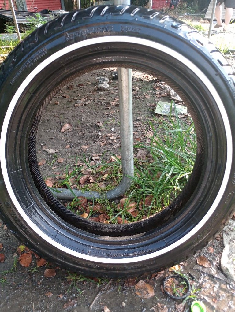 Motorcycle Tire White Wall