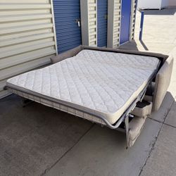 Light Gray Queen Sleeper Sofa — Made in Italy