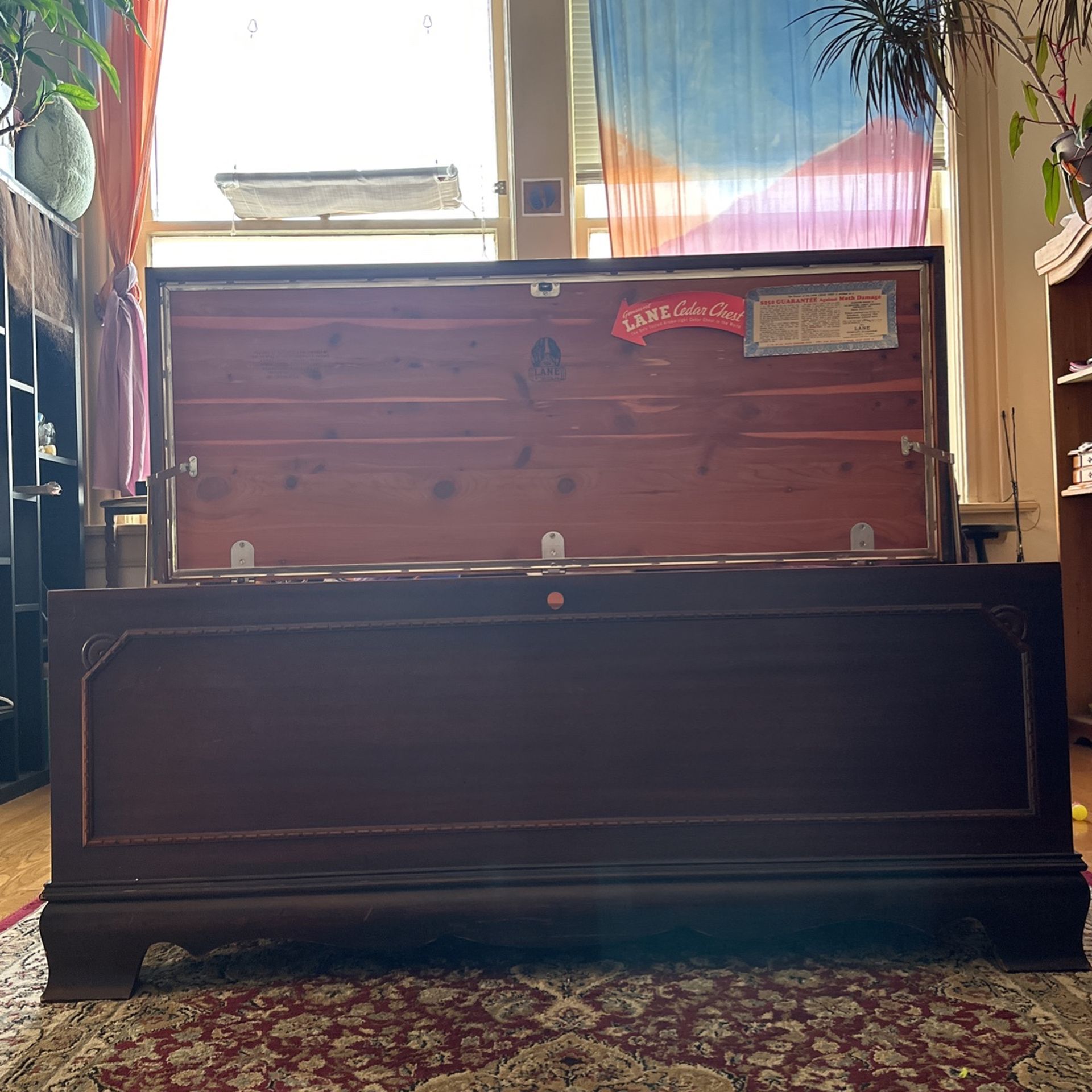 antique cedar chest with legs, lock and key