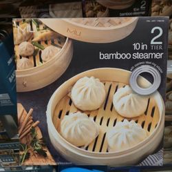 MIU 10" 2-Tier Bamboo Steamer Basket