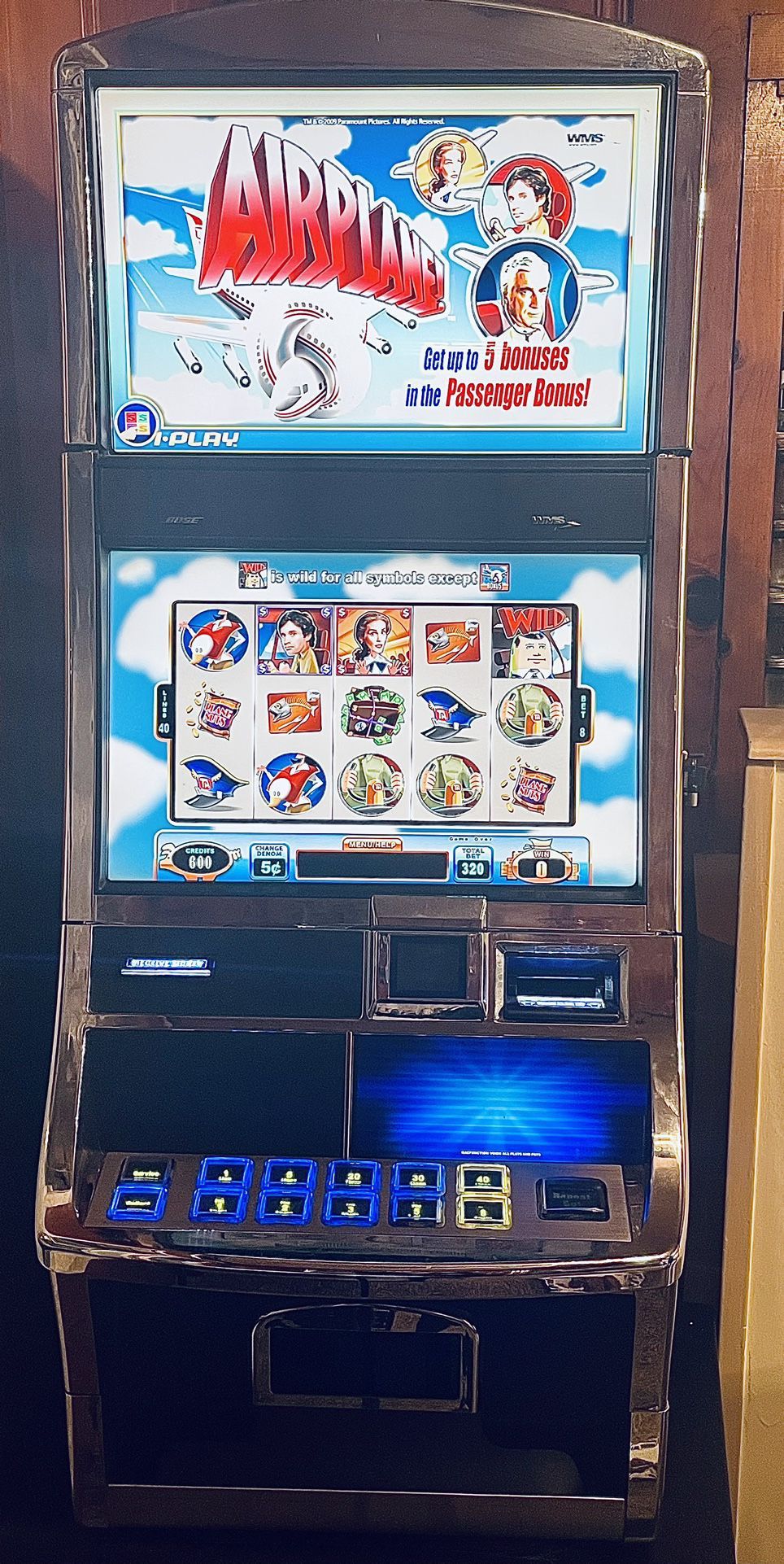 Reduced ! Super Rare ‘Airplane’ The Movie’ Williams Bluebird 2 Slot Machine