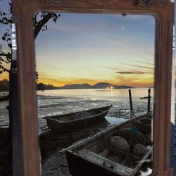 Huge Hand Carved Wooden Mirror