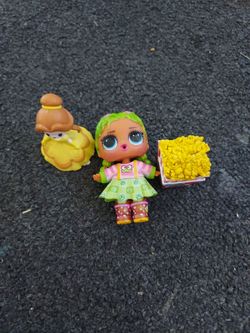 Cute kids toys lol doll and bell figure and popcorn mini brand