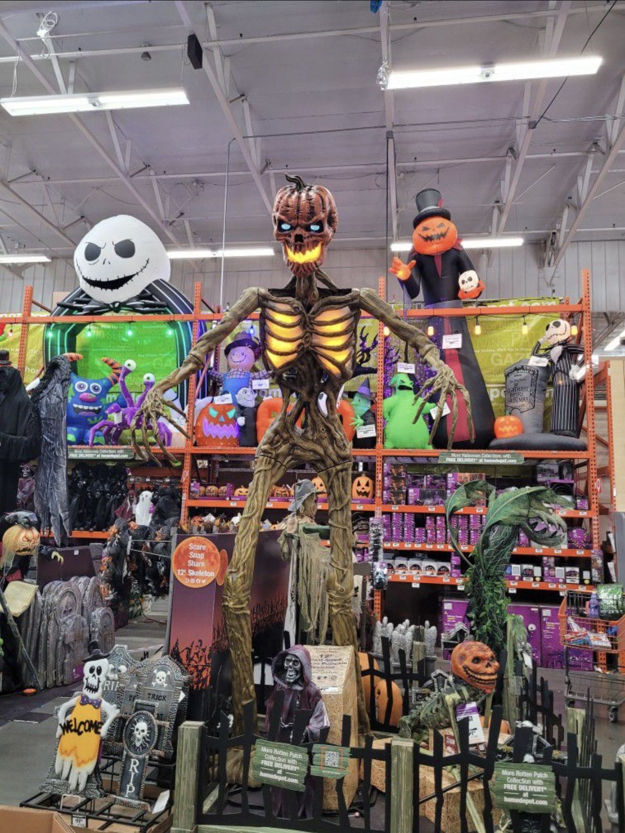 Halloween Pumpkin 🎃 Head 12ft Giant Skeleton Sold Out!!!