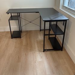L Shaped Desk Dark Espresso Color