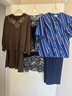 3 Women’s Suits L-XL In Excellent Condition .Yellow Jacket  Is Free With Purchase. Each Suite$10