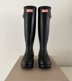 Original Tall Hunter Boots, Size 7, Black Matte with Box