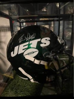 Breece Hall signed full size jets helmet