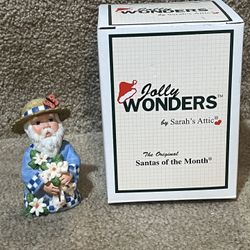 Sarah's Attic Jolly Wonders Santa of the month May Flowers Spring