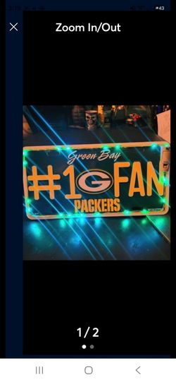NFL, GREEN BAY PACKERS, NEW Custome (LED) lights, #1 FAN PLATE (TIN), FIRM