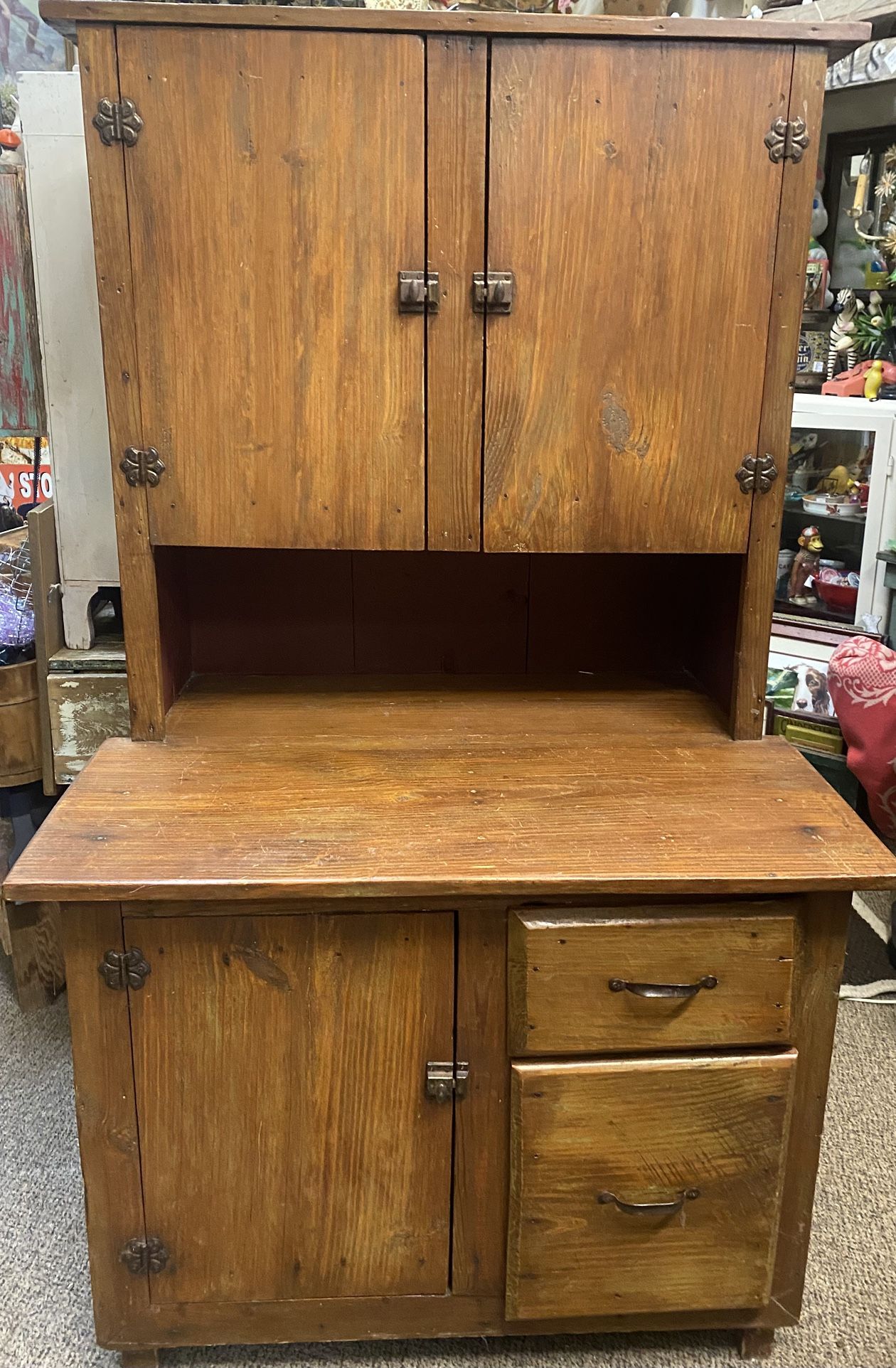 Antique Rustic Cabinet, Hutch, Cupboard