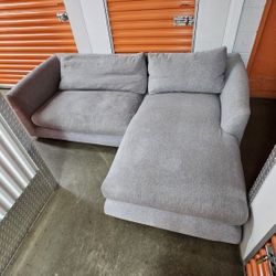 L-Shaped Sofa Aalto Boutique Feathers Sectional Gray 88" Right Facing 