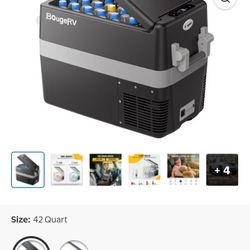 BougeRV Car Refrigerator 42 Qt, 12 Volt Refrigerator Portable Freezer, 12V/24V DC 110~240 Volt AC Car Fridge with -4℉~50℉ Cooling Range for RV Camper 