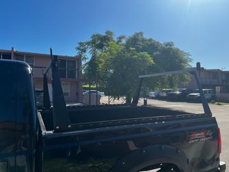 Adarack ladder rack for pickup truck.