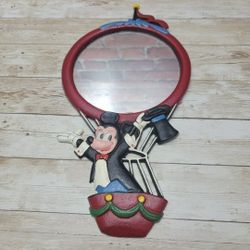 Vintage Walt Disney Productions Cast Iron Mickey Mouse Painted Mirror RARE