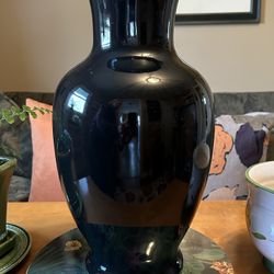 Vintage Black Porcelain Vase