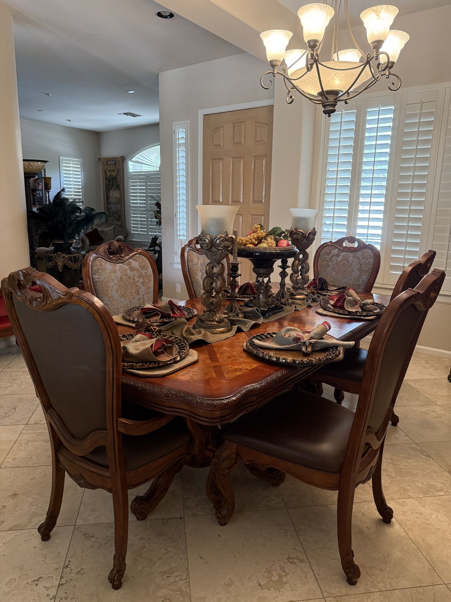 Dining Room Table With Custom Upholstered Chairs