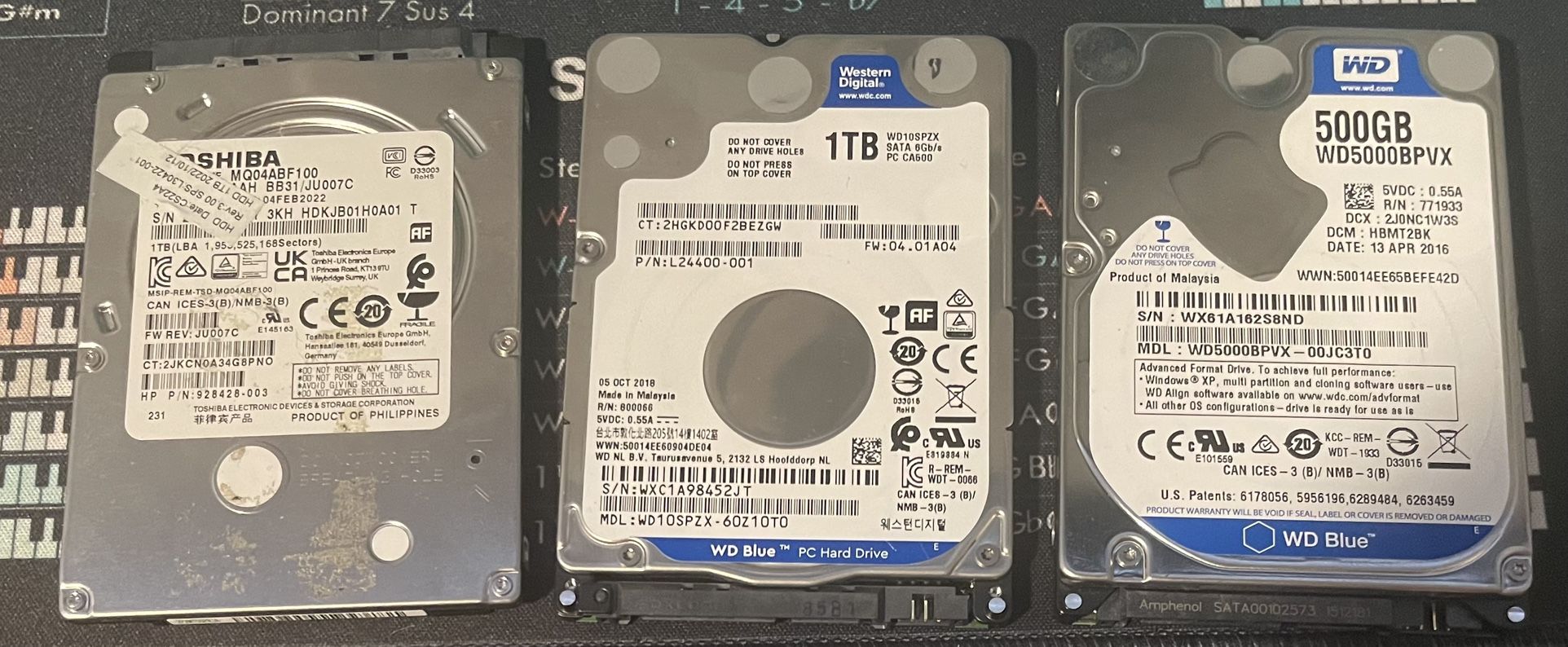 (3) Laptop Hard Drives